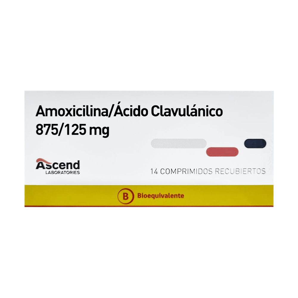 Product image of Amoxicilina / Ácido Clavulánico 875 / 125 mg - 14 comprimidos recubiertos