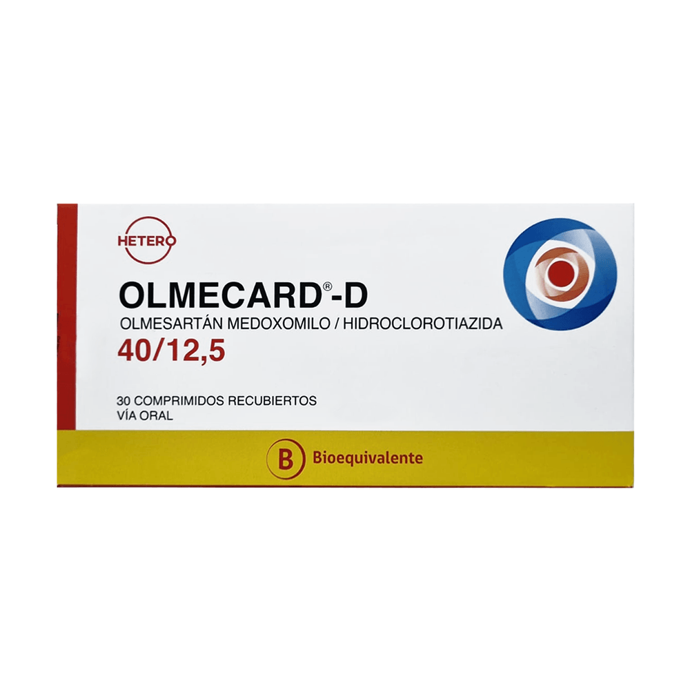 Olmecard-D - Olmesartán Medoxomilo 40 mg / Hidroclorotiazida 12.5 mg 30 Comp Rec