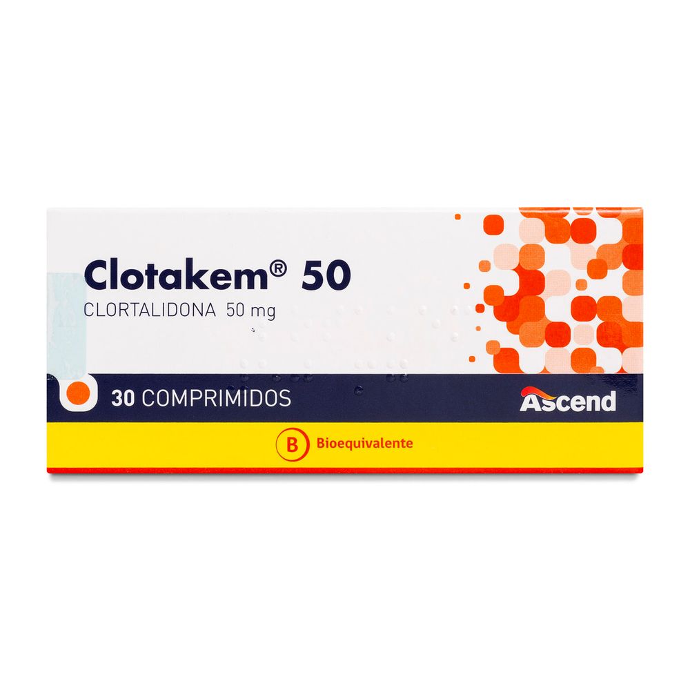 Clotakem - Clortalidona 50 mg 30 Comprimidos