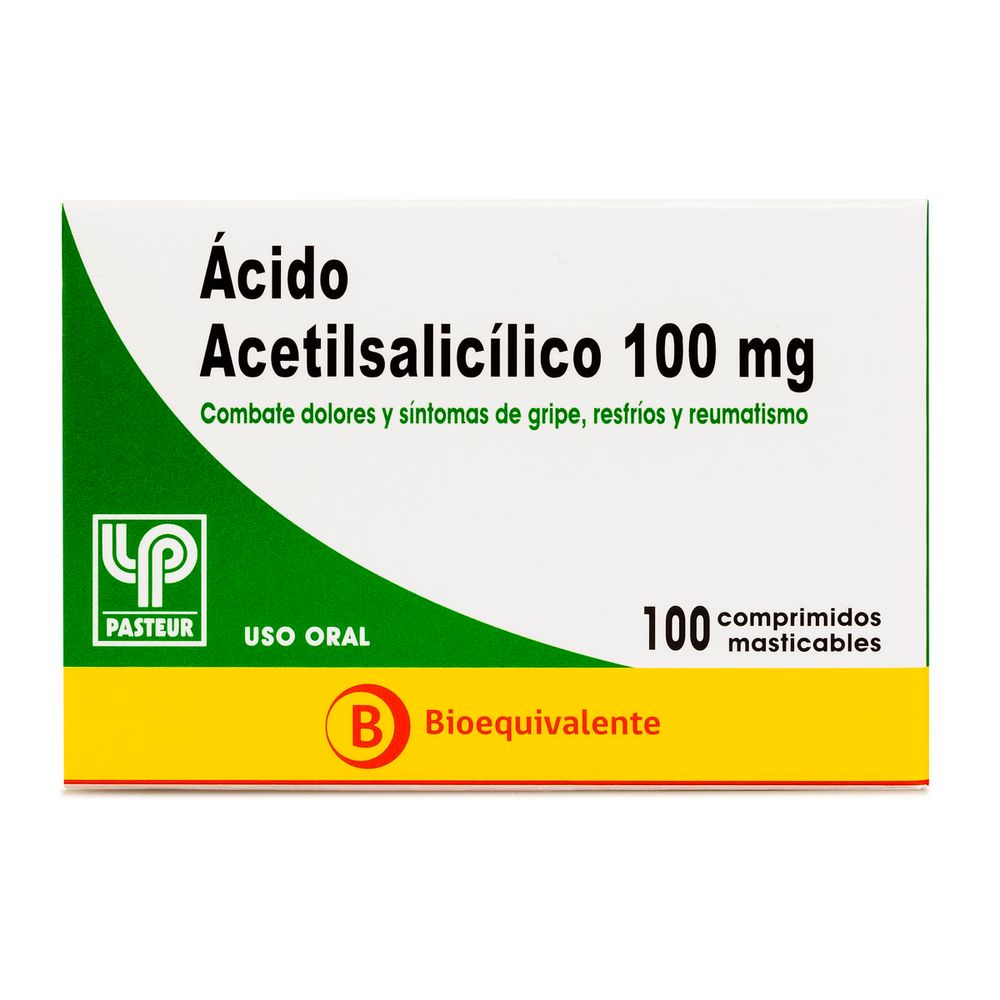 Product image of Ácido Acetilsalicílico 100 mg - 100 Comprimidos masticables