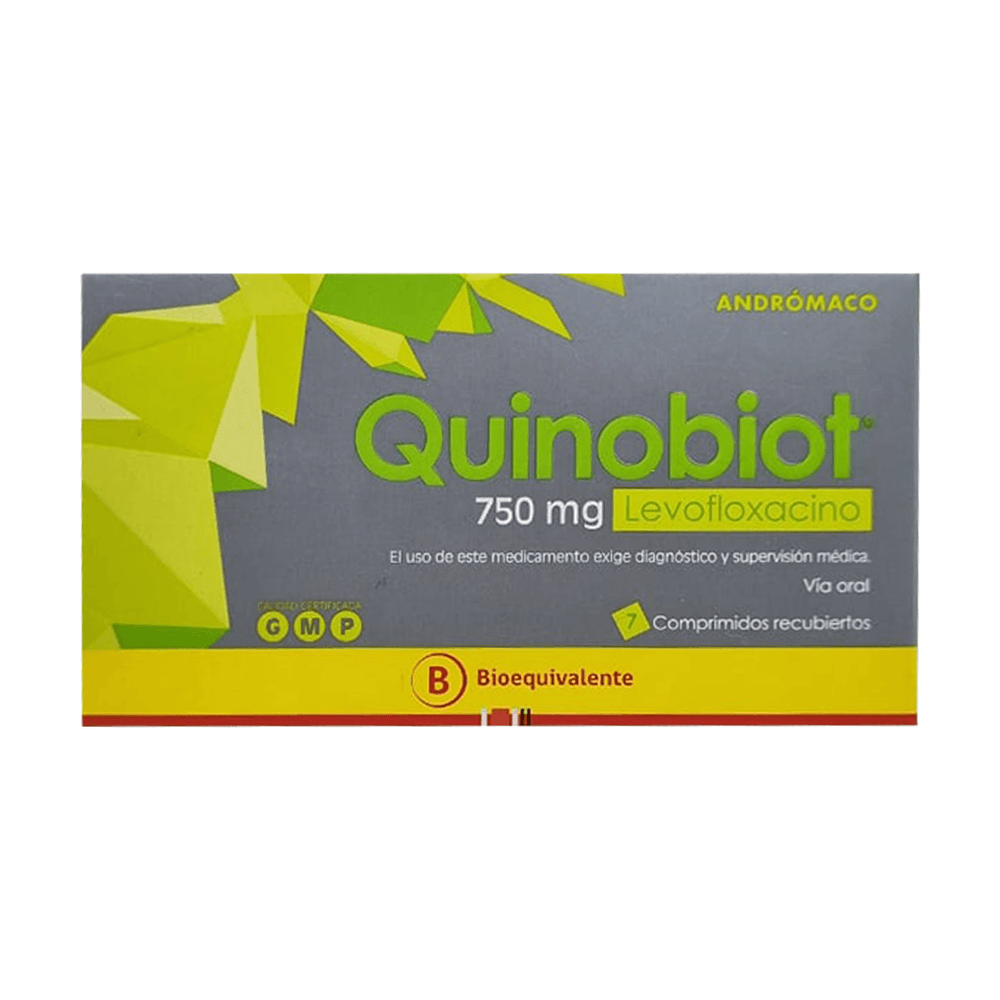 Quinobiot - Levofloxacino 750 mg 7 Comprimidos Rec