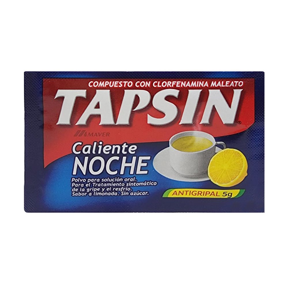 Tapsin Compuesto Antigripal Noche Aroma Limón, Miel, Jengibre En Sobres