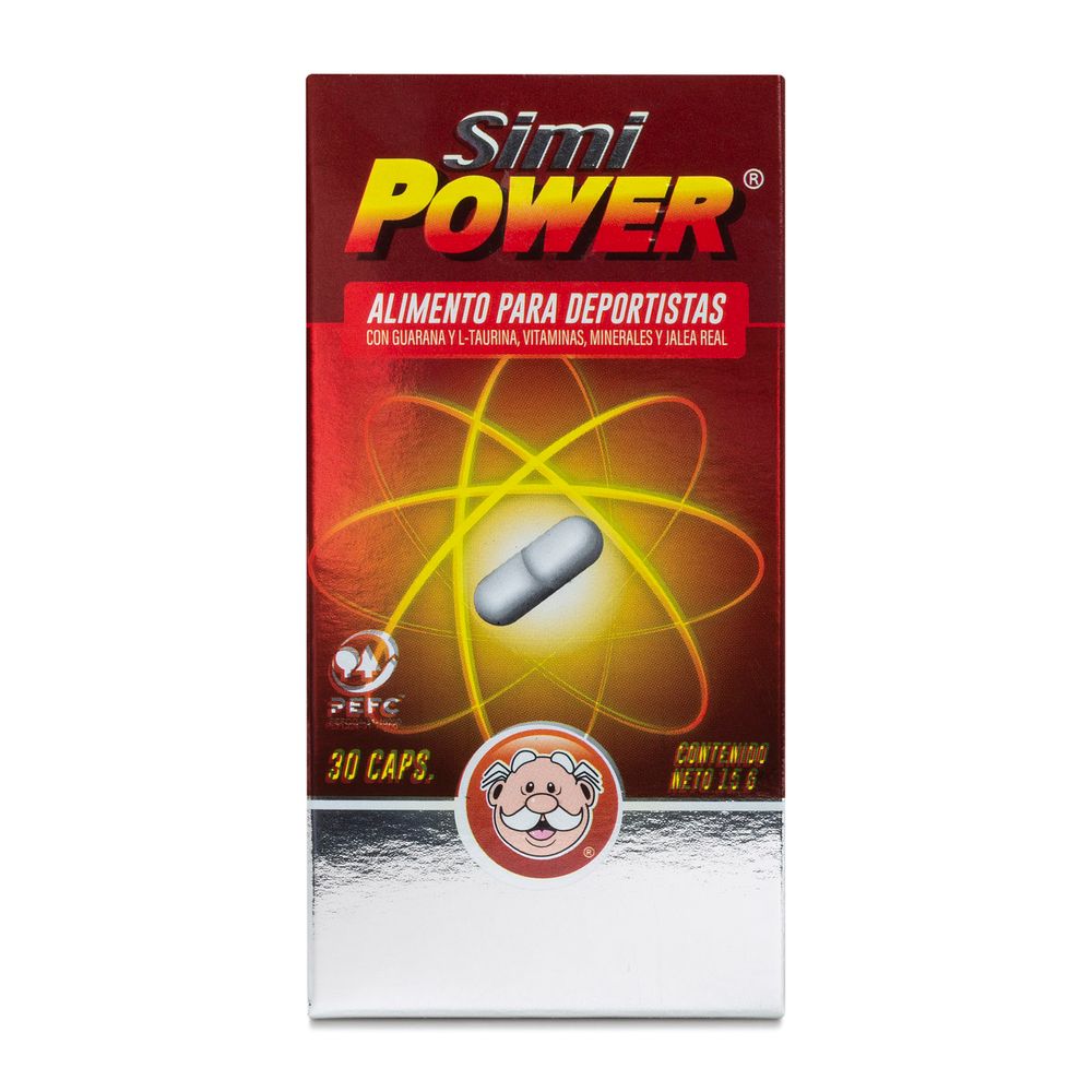 Simipower Guaraná / L-Taurina / Jalea Real / Vitamina E - 30 Cápsulas