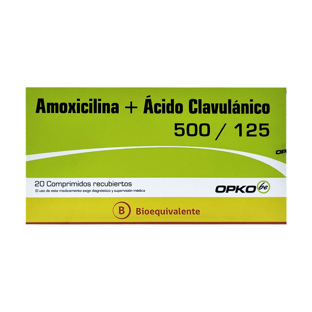 Amoxicilina 500 mg / Ácido Clavulánico 125 mg Comp Rec