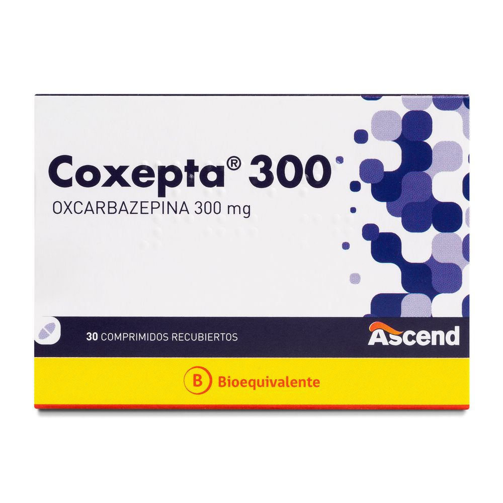 Product image of Coxepta - Oxcarbazepina 300 mg - 30 Comprimidos Recubiertos