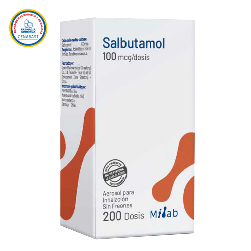 Product image of Salbutamol 100 mcg/dosis x 200 dosis -Cenabast