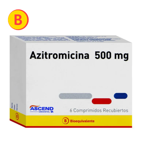 Product image of Azitromicina 500 x 6 comprimidos recubiertos (Ascend)