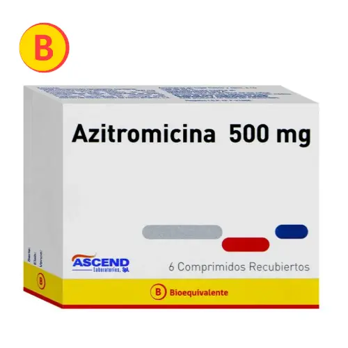 Product image of Azitromicina 500 x 6 comprimidos recubiertos (Ascend)