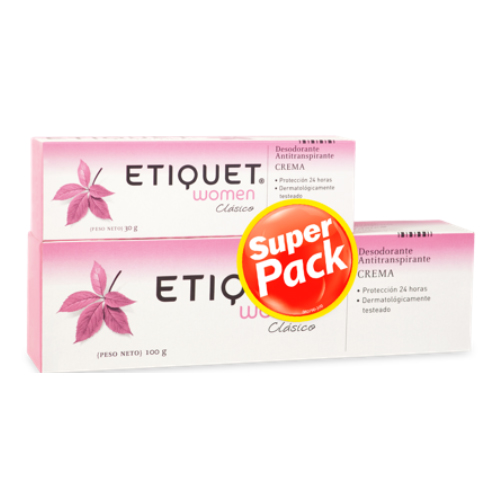 Etiquet Women Clásico Antitranspirante Crema PACK 100 + 30g