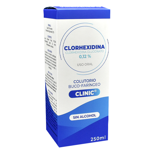 Clorhexidina 0,12% Clinic x 250 ml Sin alcohol