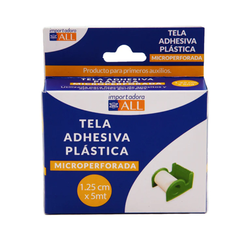 Tela adhesiva plástica microperforada 1,25 cm x 5 mt