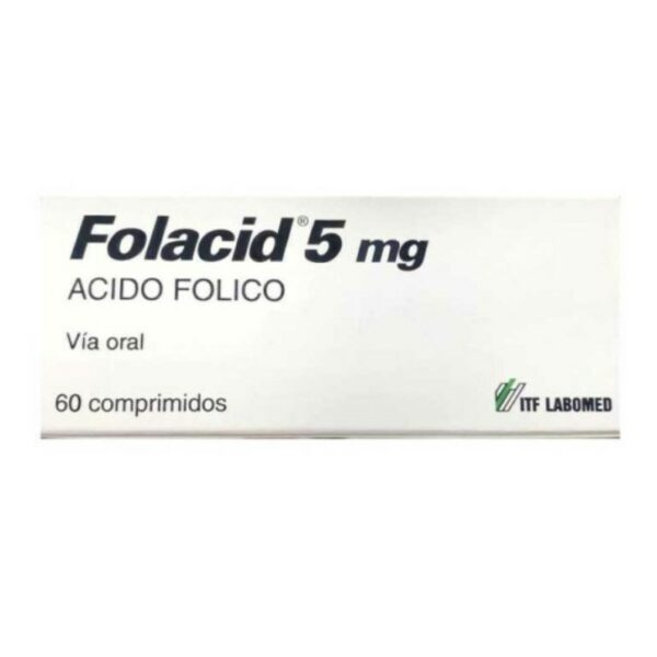 Product image of Folacid 5 mg x 60 comprimidos (ITF Labomed) (Cenabast)