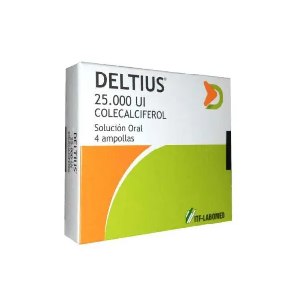 Deltius Colecalciderol 25.000 UI Solucion Oral x 4 Ampollas