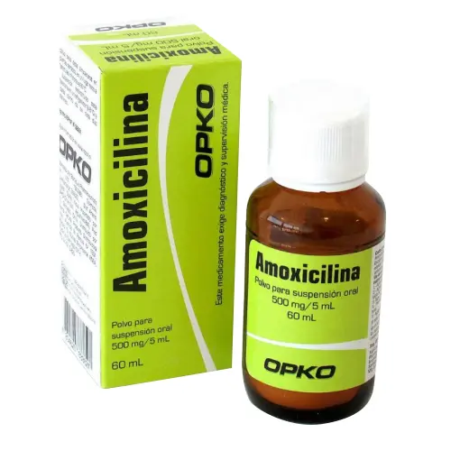 Product image of Amoxicilina 500 mg/5 ml polvo para suspensión oral 60 ml (Opko)