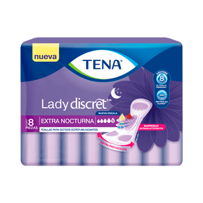 Tena Toalla higiénica Extra Nocturna (Abundante) x 8 Unidades