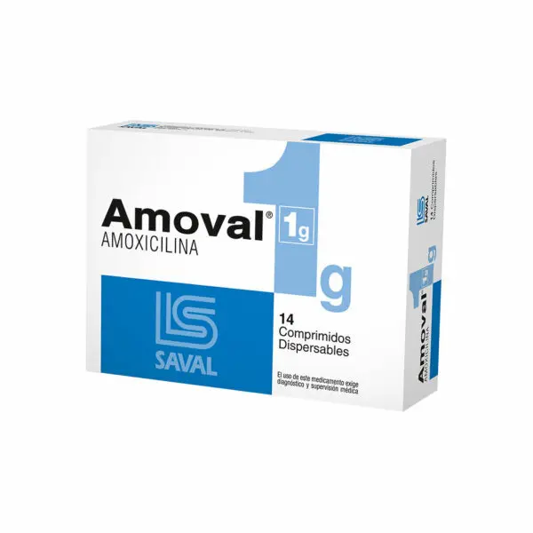 Amoval Amoxicilina 1gr 14 Comprimidos Dispersables