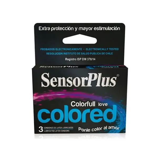 Preservativo Sensor Plus Colored x 3 unidades