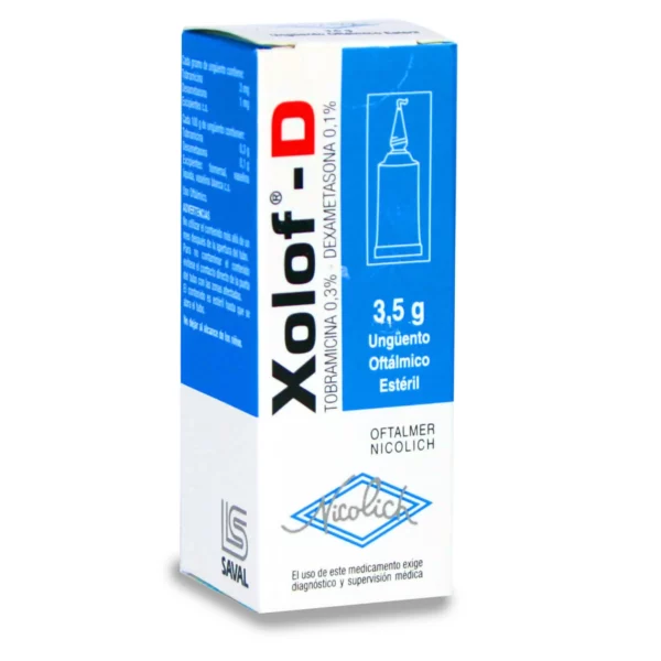 Product image of Xolof-D Tobramicina 0,3% Dexametasona 0,1% Ungüento Oftálmico 3,5g