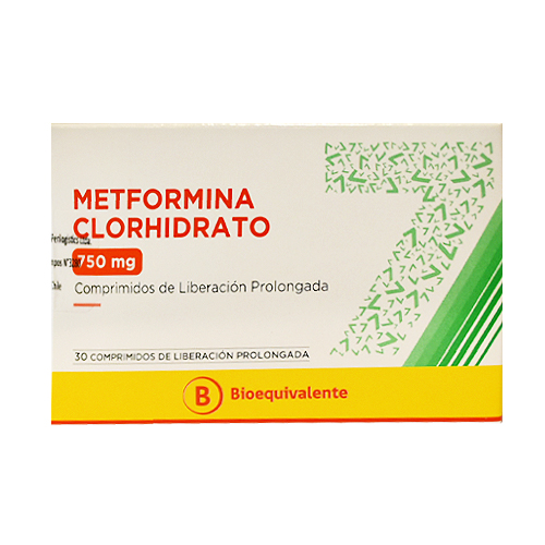 Metformina Clorhidrato XR 750 mg x 30 Comprimidos