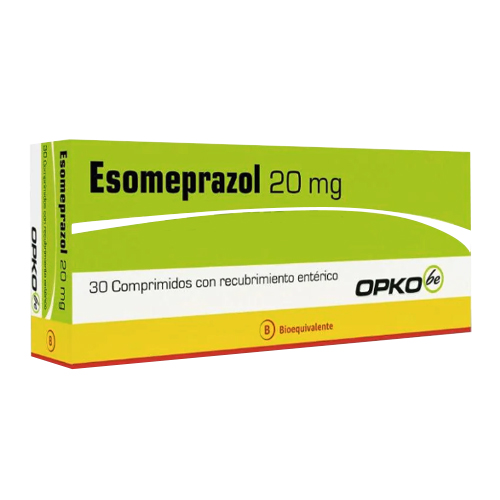 Product image of Esomeprazol 20 mg x 30 comprimidos con recubrimiento entérico (Opko)