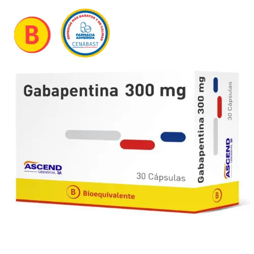 Product image of Gabapentina 300mg x 30 cápsulas (Cenabast) (Ascend)