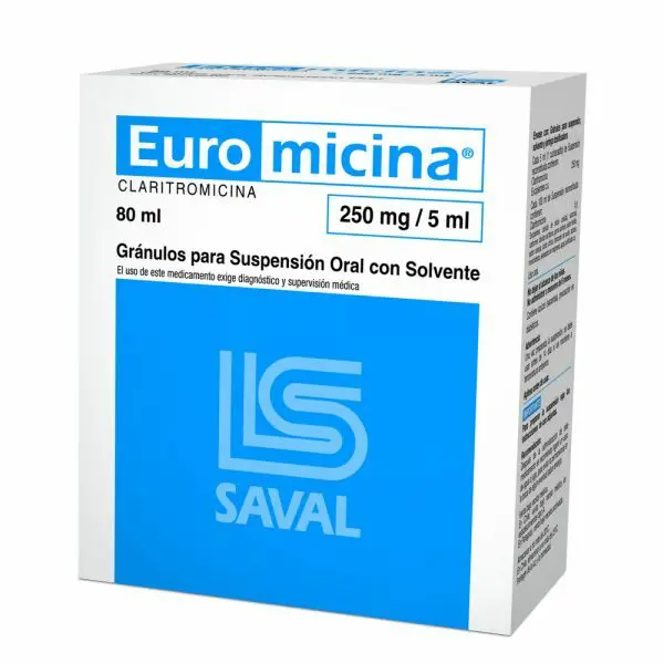 Euromicina Claritromicina 250mg / 5 ml 80 Ml