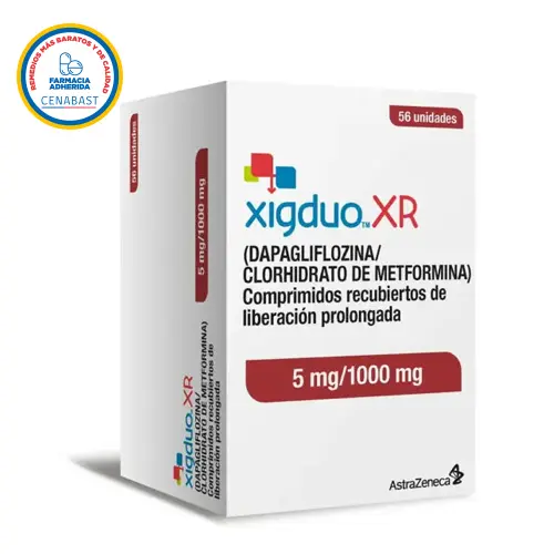 Product image of Xigduo XR 5/1000 x 56 comprimidos (Astrazeneca) (Cenabast)