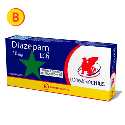 Diazepam 10 mg x 20 comprimidos (Lab. Chile)