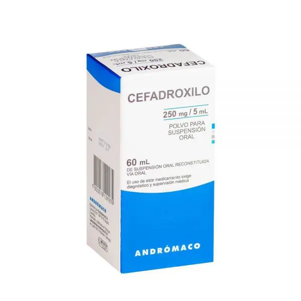 Product image of Cefadroxilo 250mg/5ml polvo para suspensión oral 60 ml (Andromaco)