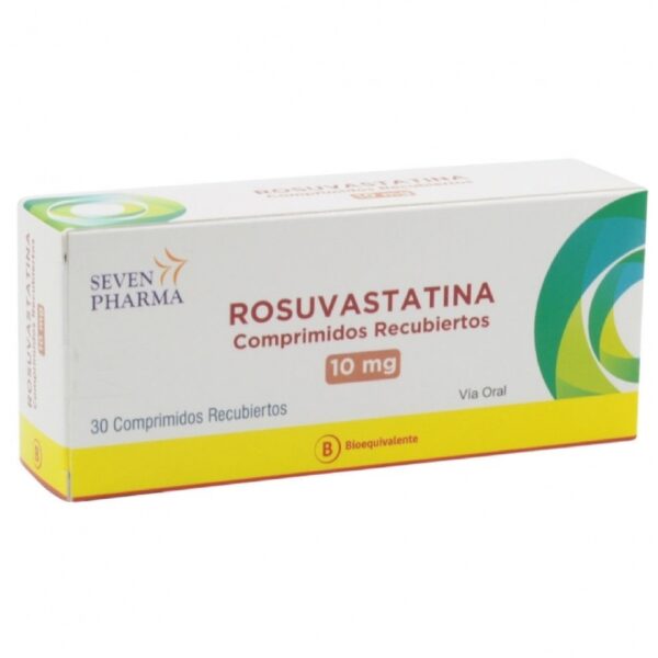 Product image of Rosuvastatina 10 mg x 30 comprimidos recubiertos (Seven Pharma) (Cenabast)