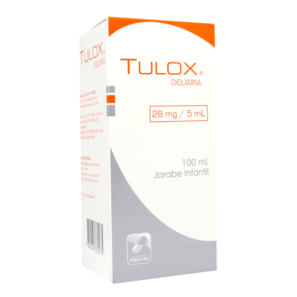 Product image of Tulox Oxolamina 28 mg / 5 ml 100 Ml Jarabe Infantil