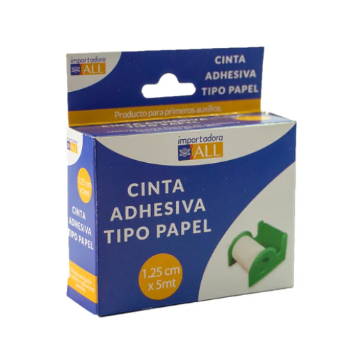 Cinta adhesiva tipo papel 1,25 cm x 5 mt