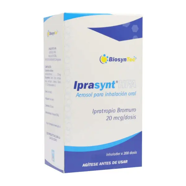 Product image of Iprasynt HFA Aerosol para inhalación 20 mcg/dosis (Biosyntec)