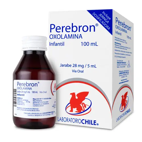 Perebron Oxolamina 28 mg/5 ml Jarabe Adulto 100ml (Lab Chile)