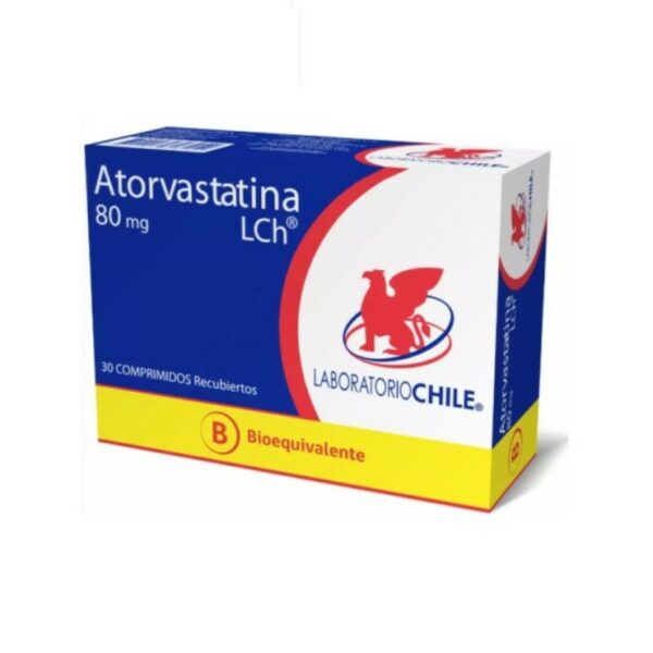 Product image of Atorvastatina de 80mg x 30 Comprimidos (Lab Chile) (Cenabast)