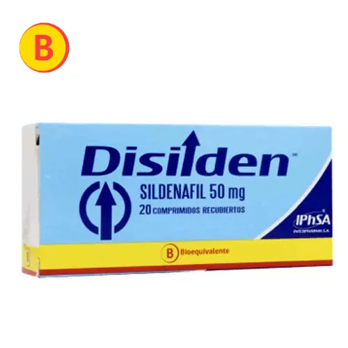 Product image of Disilden Sildenafil 50 mg x 20 comprimidos (Intepharma)