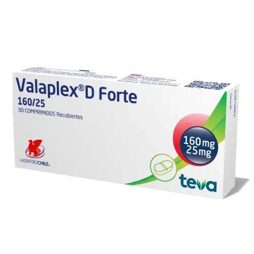 Valaplex D forte 160/25 x 30 comprimidos recubiertos (Lab. Chile TEVA)