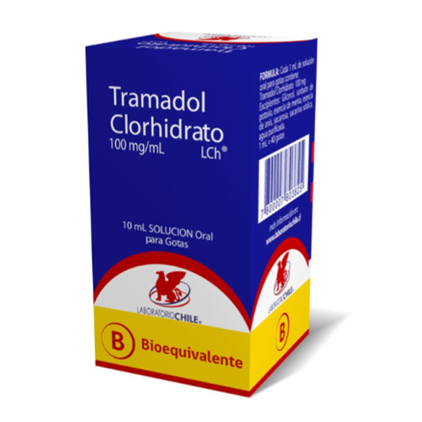 Tramadol 100 mg/ml x 10ml solución oral gotas Chile