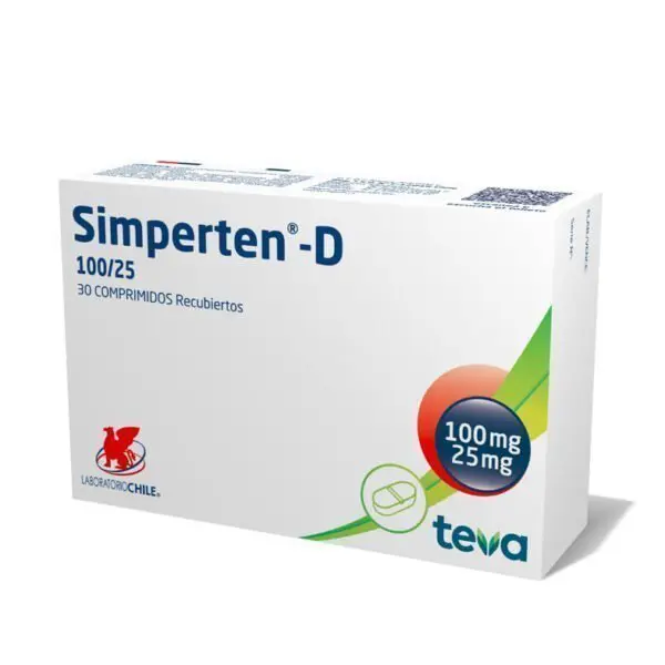 Product image of Simperten-D 100/25 x 30 comprimidos recubiertos (LCh)