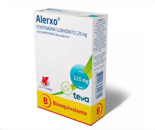 Product image of Alerxo Fexofenadina 120 mg x 30 Comprimidos recubiertos (LCh)