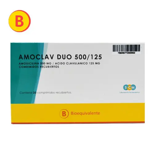 Amoclav Duo 500/125 x 20 Comprimidos Recubiertos