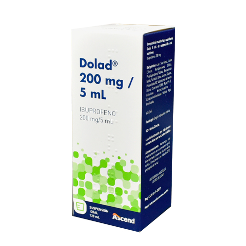 Product image of Dolad Ibuprofeno Suspension Oral 200mg/5ml 120ml (Ascend) (Cenabast)