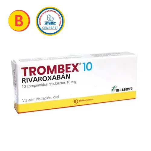 Trombex Rivaroxaban 10 mg x 10 Comprimidos Recubiertos