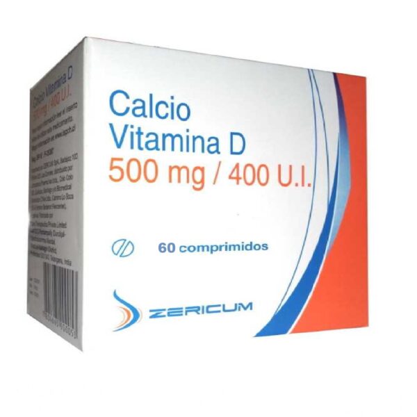 Calcio Vitamina D 500 Mg / 400 U.I x 60 Comprimidos