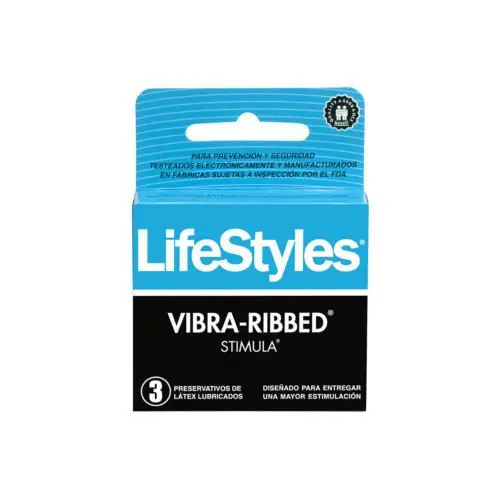 Preservativos LifeStyles Vibra-Ribbed Stimula x 3 unidades