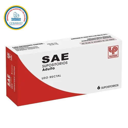 Product image of SAE x 6 supositorios adulto (Lab Pasteur) (Cenabast)