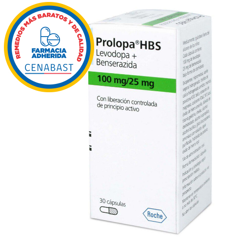 Product image of Prolopa HBS 100/25 x 30 Comprimidos (Roche) (Cenabast)