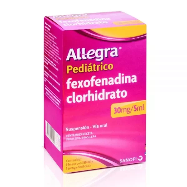 Allegra pediátrico fexofenadina Clor.30 mg/5ml 150Ml DESCUENTO