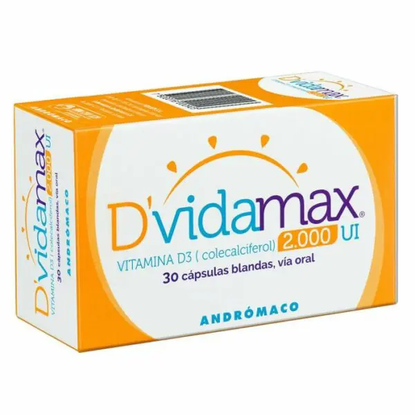 Product image of DVidamax Vitamina D3 2.000 UI 30 Capsulas Blandas (Andromaco20