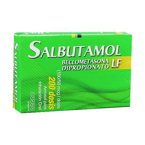 Product image of Salbutamol Beclometasona Inhalador (100/50 mcg/dosis) x 200 dosis